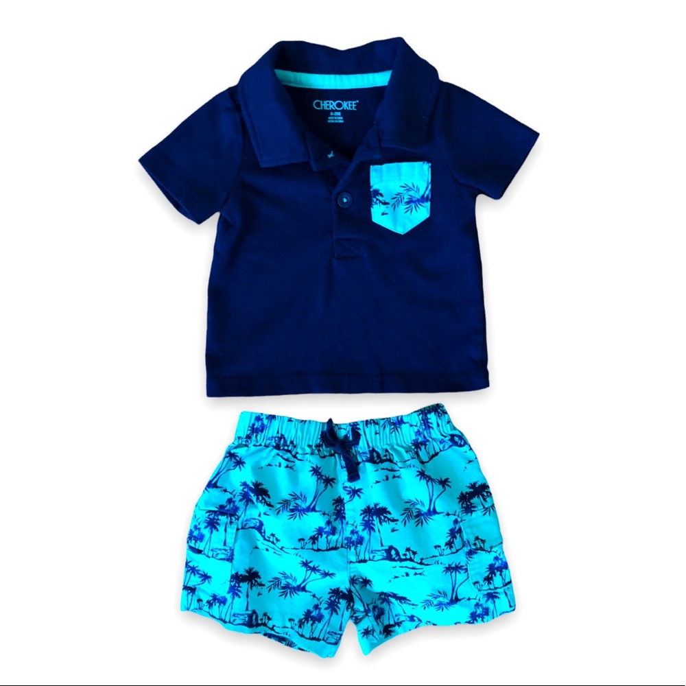 Cherokee | Baby Boys’ Polo shirt and Short Set | size 3M